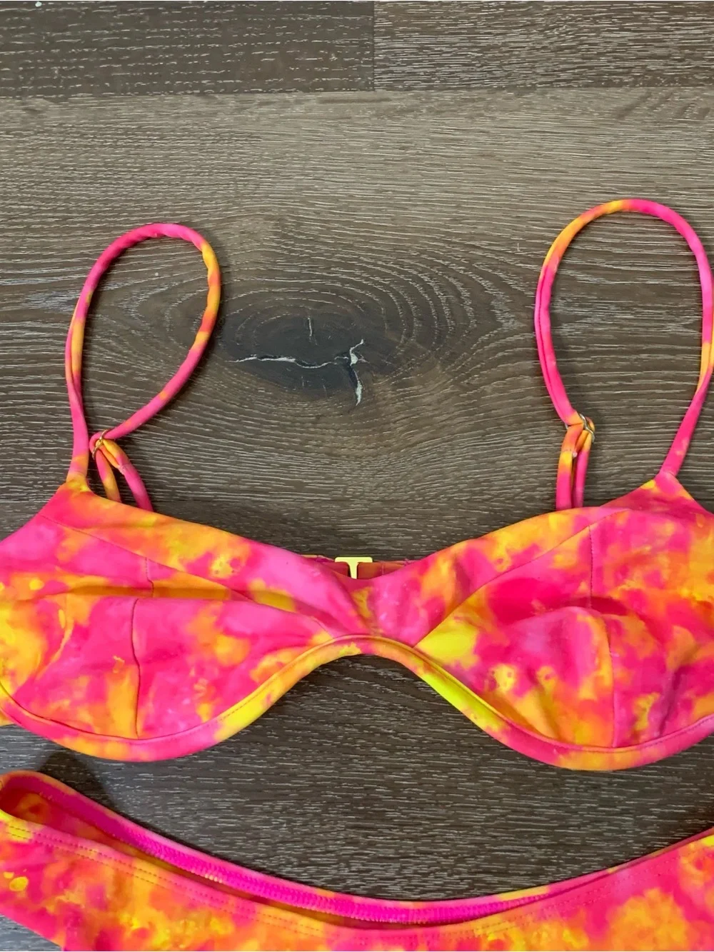 Lovers and Friends Kolbie Top/ Bottom Bikini Swimsuit  in Sunset Tie Dye S - Picture 4 of 8